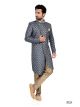 Blue Semi Indo Western with Aligadhi Pant