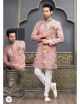 Pink + Multi Colour Semi Indo-Western For Men