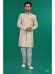 Cream Semi Indo Western with Aligadhi Pant