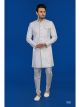 White Semi Indo Western with Aligadhi Pant
