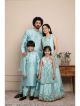 Aqua Blue family matching outfits Set