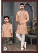 Peach Semi Indo-Western For Men