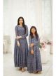 Multicolor Printed Mother Daughter Gown