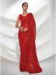 Red designer sequins saree