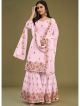 Pink Heavy Embroidered Sharara Suit