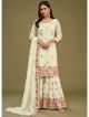 Cream Heavy Embroidered Sharara Suit