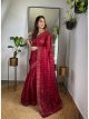 Maroon Jimmy Choo Wedding Saree