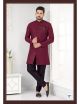 Maroon Semi Indo-Western For Men