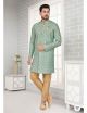 Multi Coloured Shades of Blue Semi Indo-Western For Men