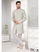 Green & Cream Kurta Pajama With Modi Jacket