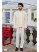 Cream Art Silk 3 Pcs-Jacket Jodhpuri