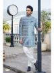 Teal Blue Velvet Indo Western