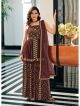Brown Multi Embroidered Gharara Style Suit