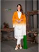 Independence Day Chikan Kurti Set with Tri Color Dupatta