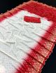 Red and white foil printed holi saree