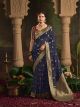 Navy Blue Silk Saree with blouse