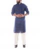 Denim Blue Pathani Suit With Salwar Pants