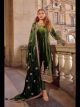 Mehendi Green Velvet Winter Suit