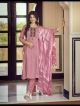 Pink Premium Pure Viscose Rayon Weaving Pattern Suit