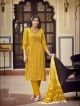 Mustard Premium Pure Viscose Rayon Weaving Pattern Suit