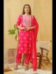 Hot Pink Lucknowi Embroidered Suit