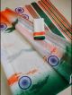 Tri Color Linen Digital Printed Saree
