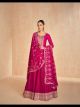 Rani Pink Floor Length Elegant Anarkali Suit. This anarkali gown is premium silk based. It is beautified with heavy embroidery on neck and borders.