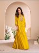 Mustard Chinon Silk Kaftan Style Gown