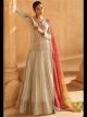 Beige Designer Lehenga Suit with Long Blouse