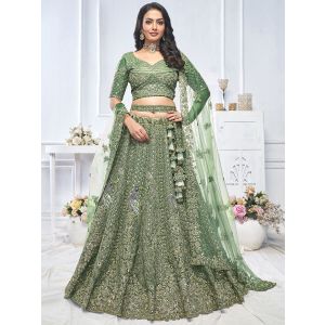 Green Graceful Green bridal wear lehenga
