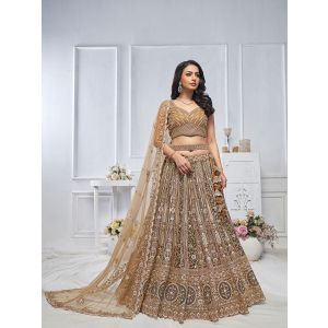 Brown The Majestic Brown bridal lehenga 